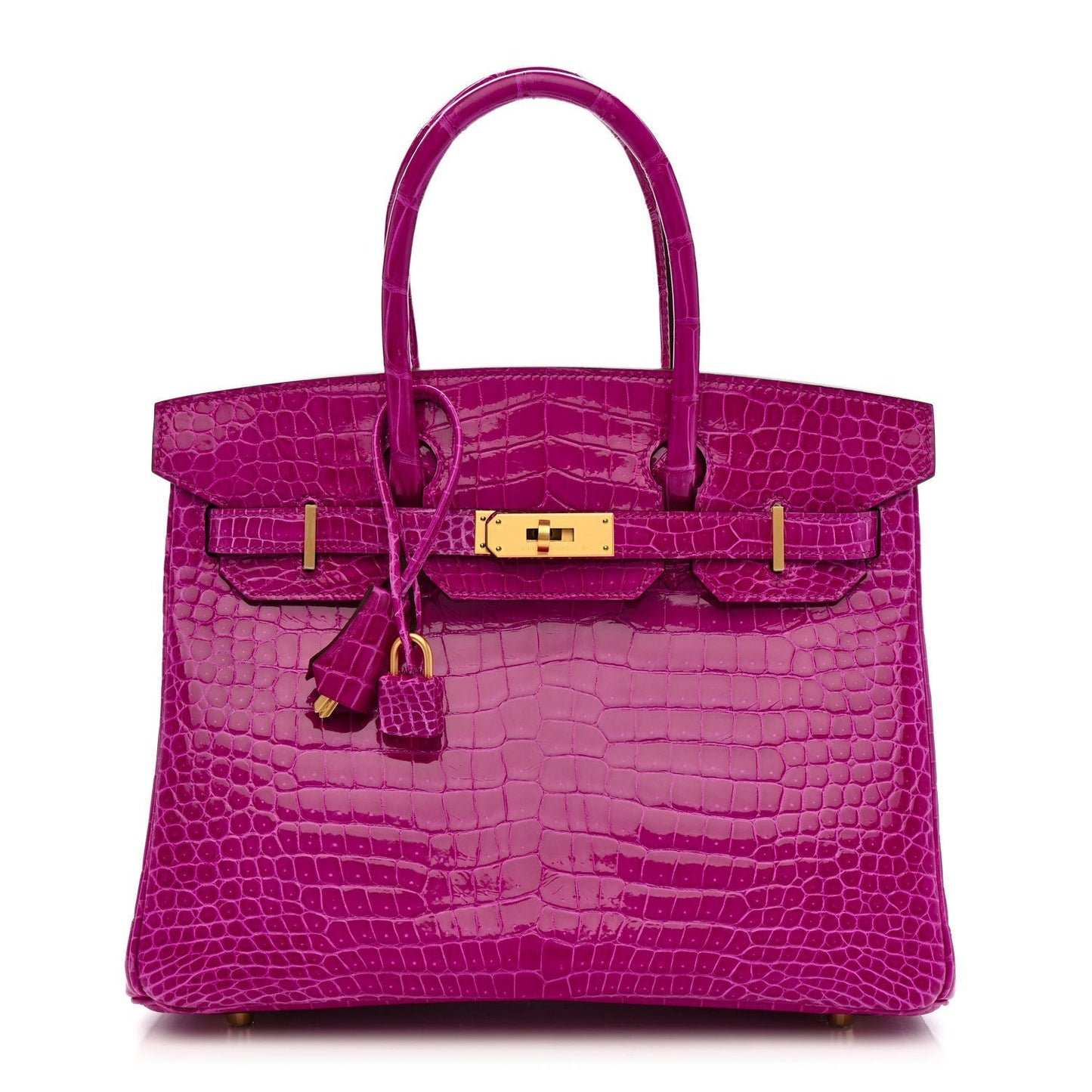 Shiny Porosus Crocodile Horseshoe Birkin 30 Rose Scheherazade