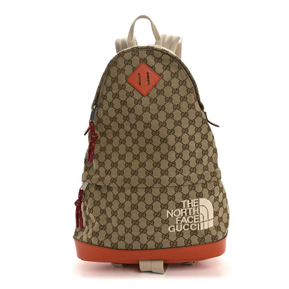X THE NORTH FACE Monogram Textured Dollar Calfskin Embroidered Beige Ebony Mystic White Deep Orange