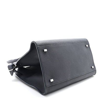 Matte Grained Calfskin Soft Margaux 12 Marine