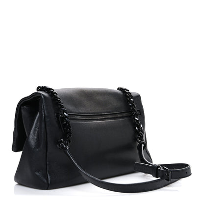 Grain De Poudre Medium West Hollywood Monogram Fold-Over Bag Black