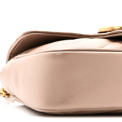 Calfskin Matelasse Super Mini GG Marmont Shoulder Bag Porcelain Rose
