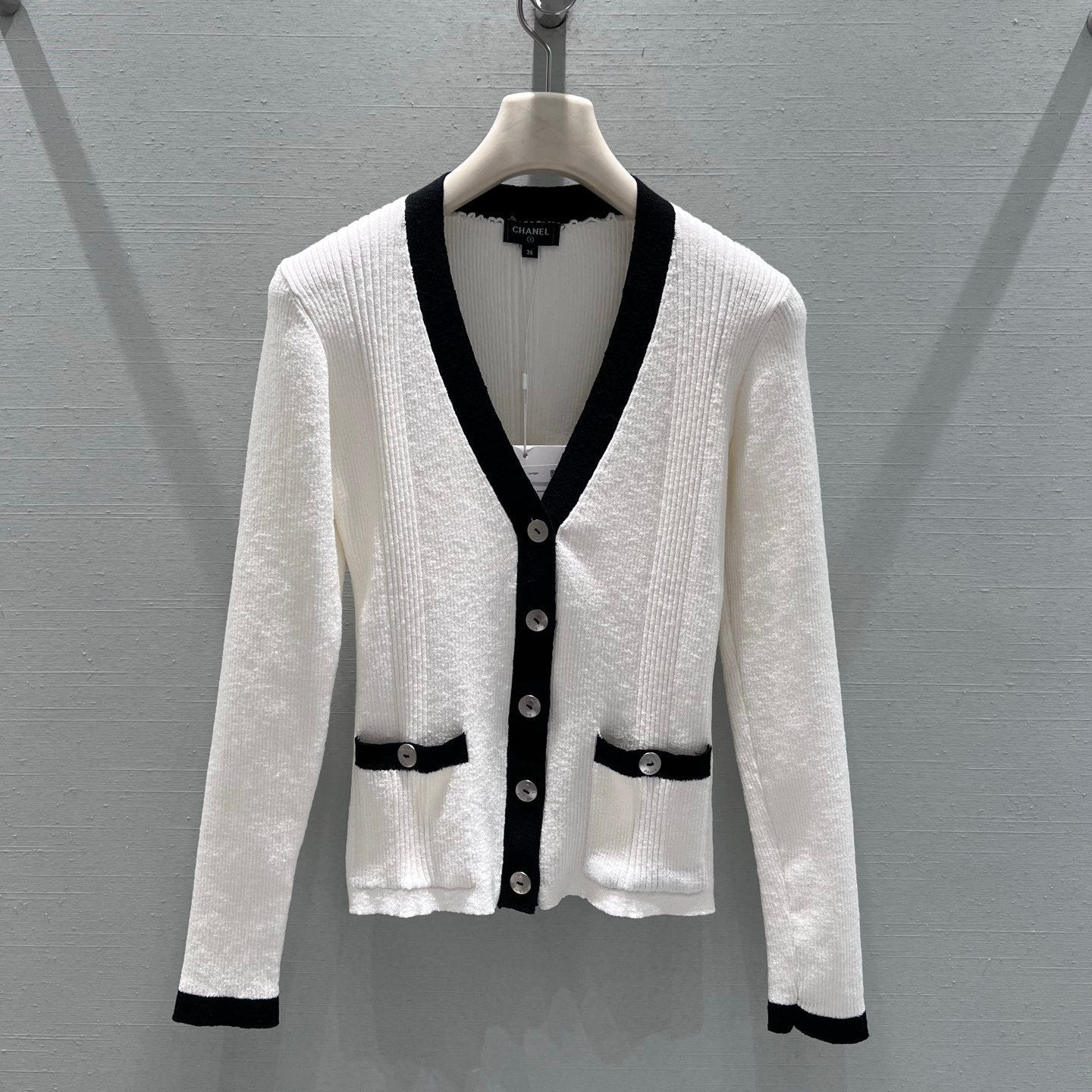 CC 26S Knit Cardigan White Linen Cotton 349016