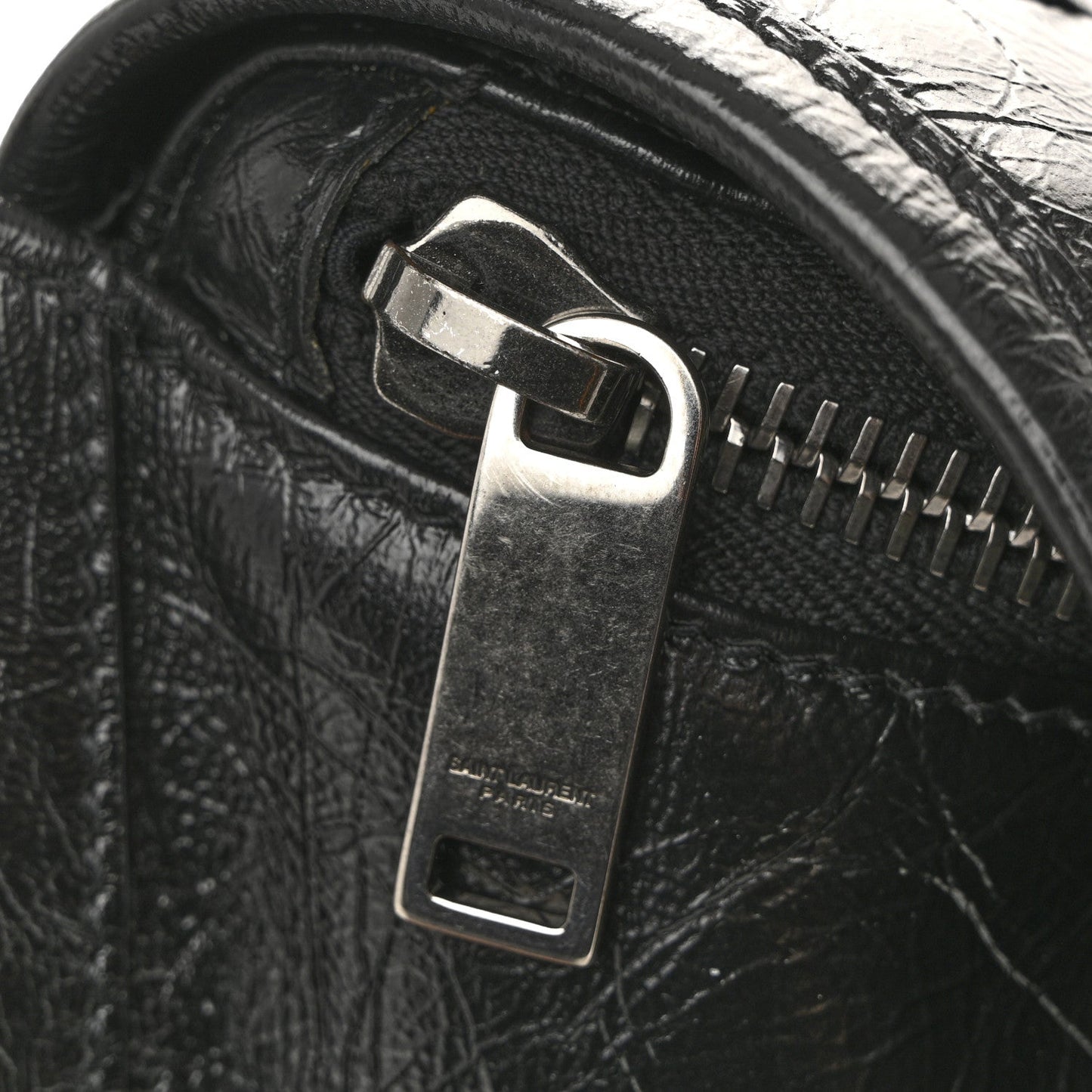 Crinkled Calfskin Matelasse Monogram Niki Body Bag Black