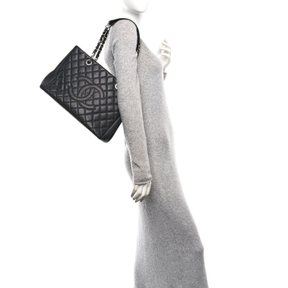 Caviar Quilted Grand Shopping Tote GST Black