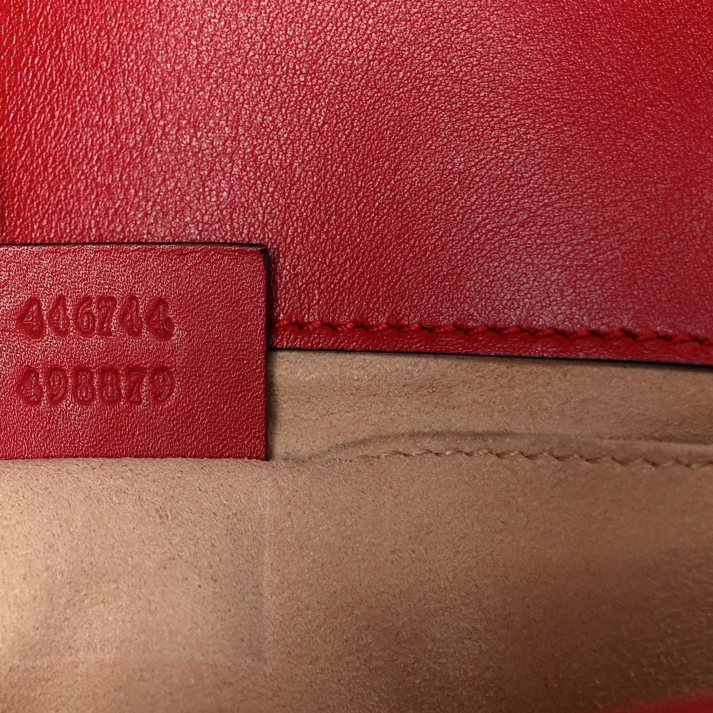 Calfskin Matelasse Mini GG Marmont Shoulder Bag Hibiscus Red