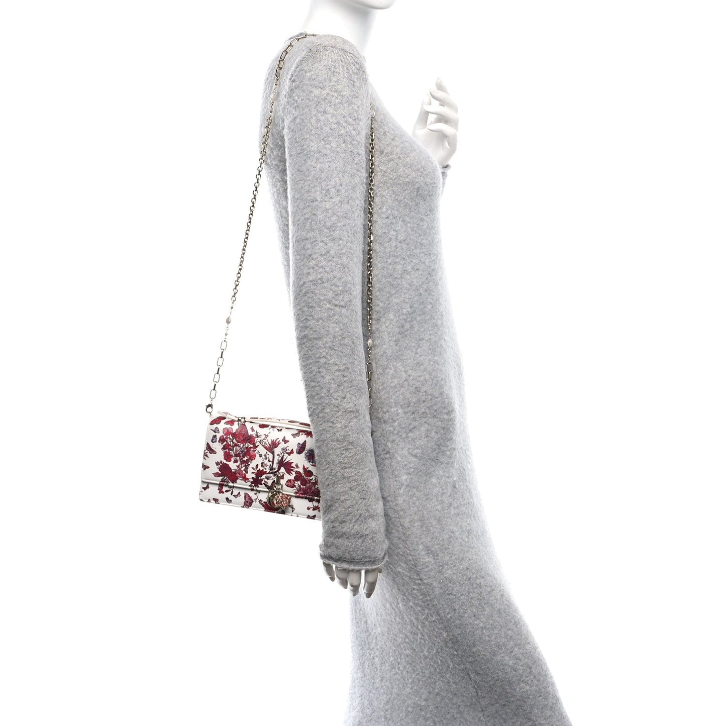 Calfskin Le Coeur Des Papillons Mini My Dior Bag White Multicolor