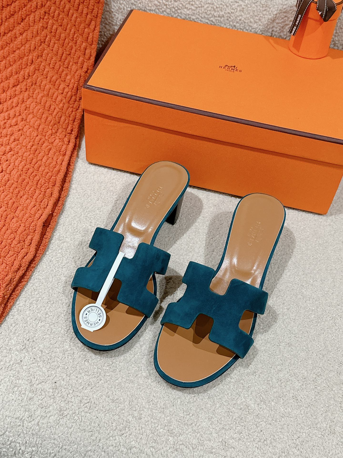 HM Oasis Sandals Teal Calfskin 312714