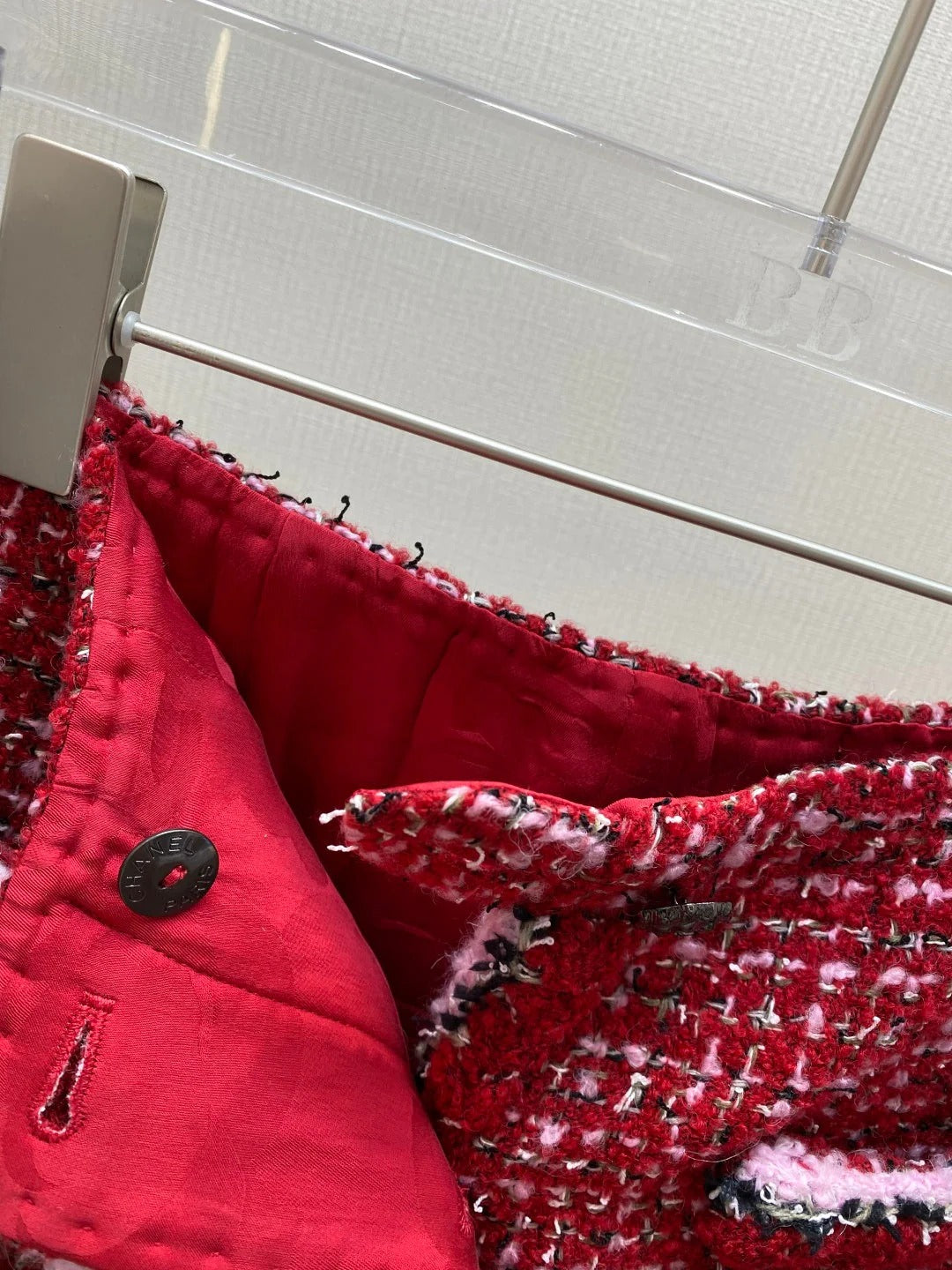 CHANEL 25S RED TWEED FOUR-POCKET SKIRT 314