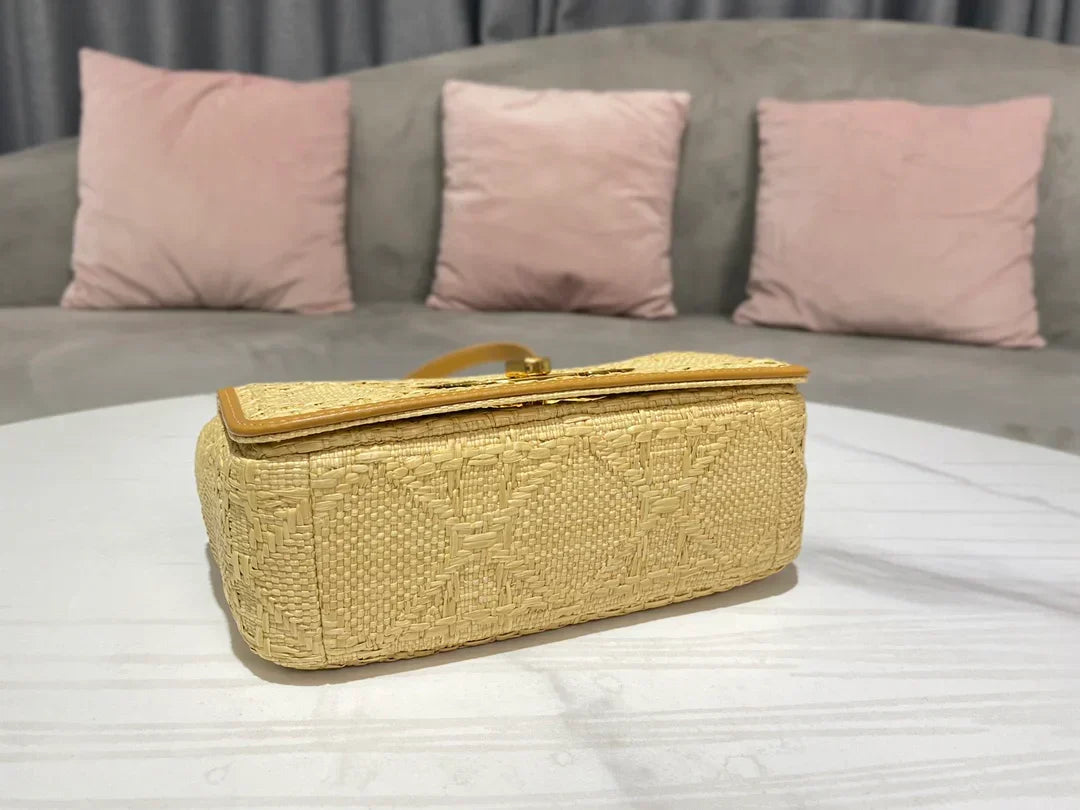 Dior Small Dior Caro Bag Natural Macrocannage Raffia 20x12x7 cm