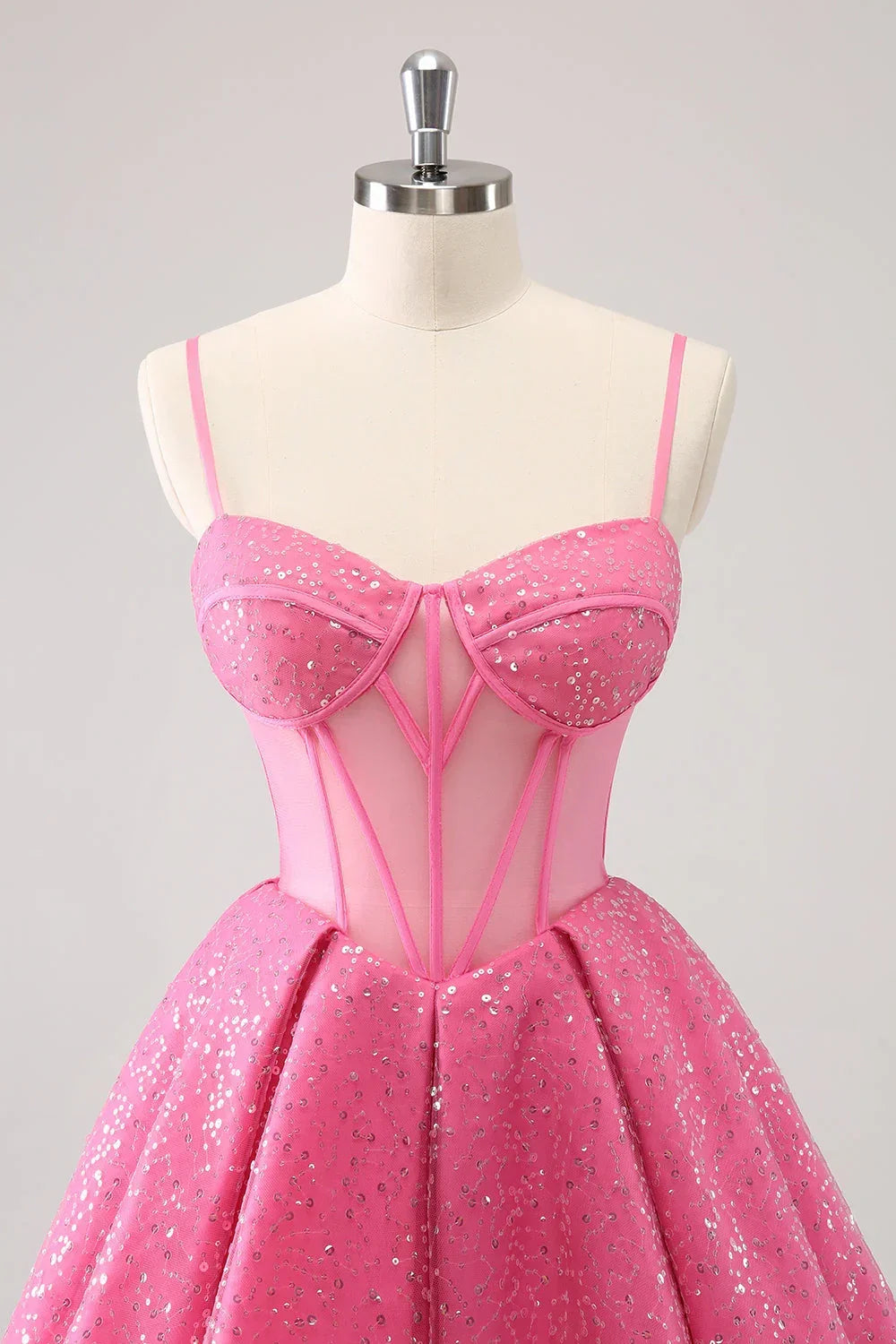 Chic Glitter A-Line Sweetheart Sheer Empire Homecoming Dress