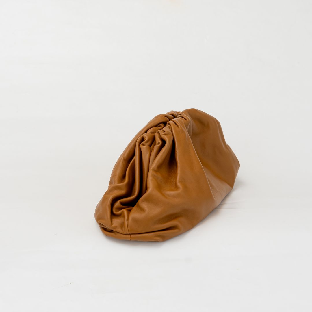Bottega Veneta Tan Leather The Pouch Clutch