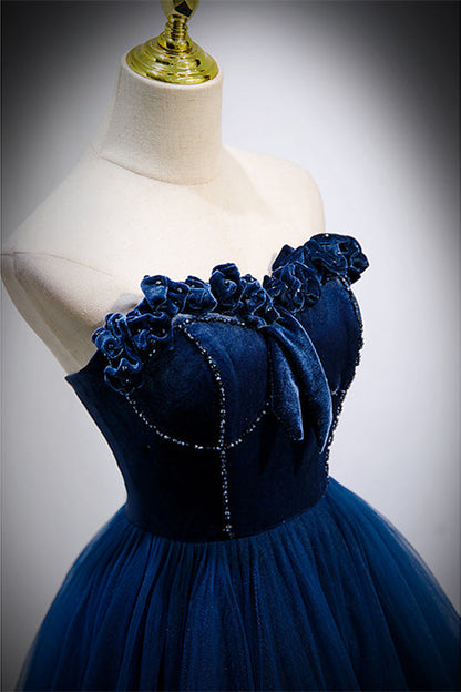 Sweetheart Strapless A-Line Two Tone Formal Prom Dress