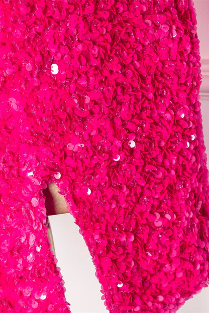 Bodycon One Shoulder Long Sleeves Sparkly Mini Homecoming Dress