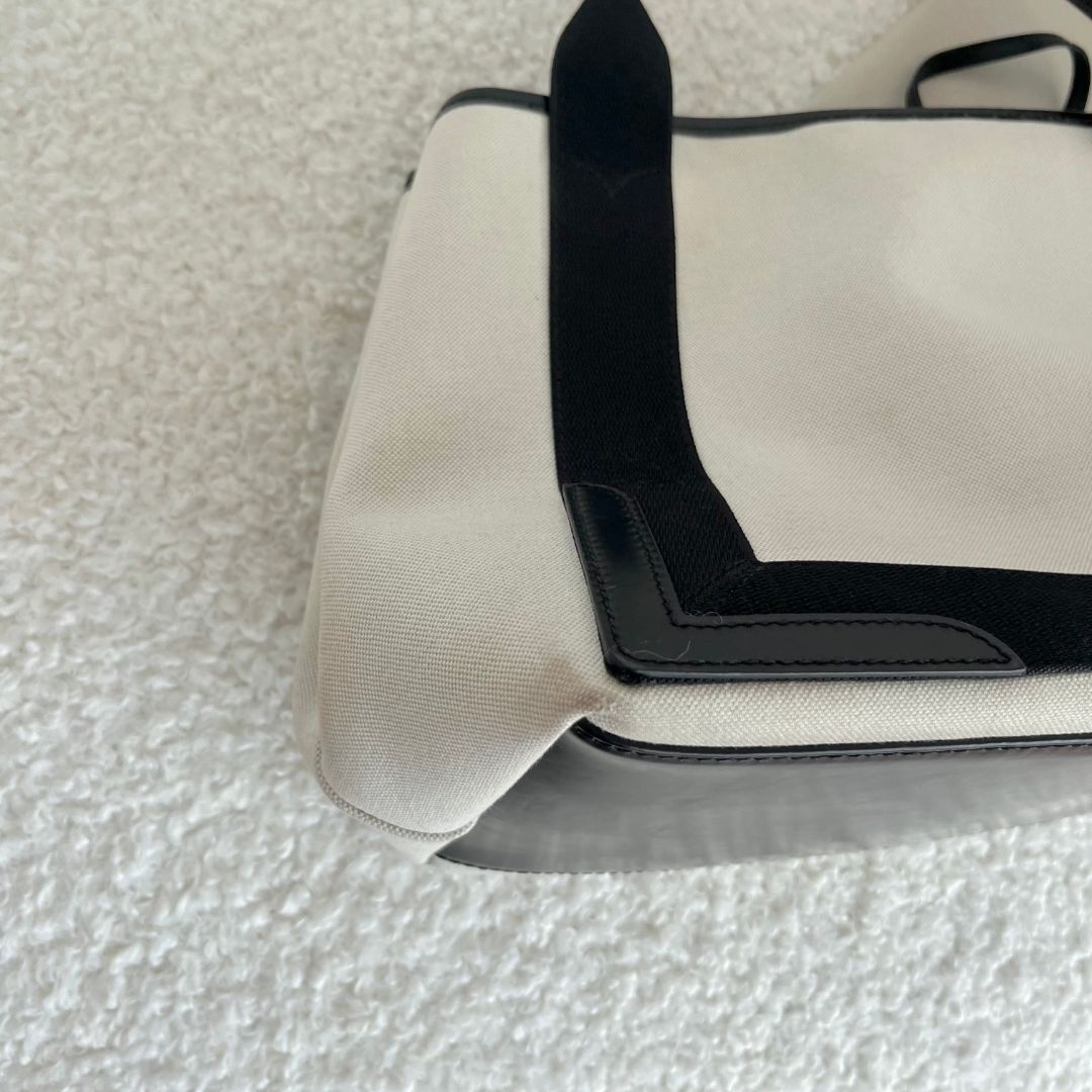 Balenciaga Navy Cabas Small Bag in Organic Cotton Canvas