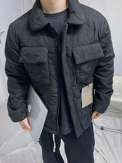 LV 25FW Monogram Padded Light Blouson Black Polyamide