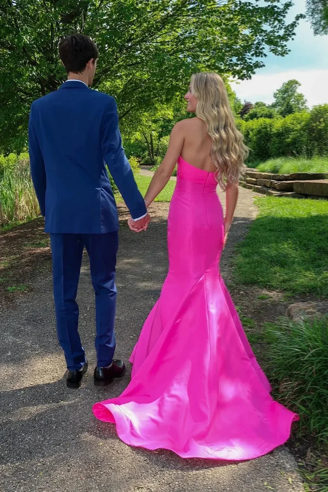 Mermaid Strapless Empire Backless Party Prom Dress