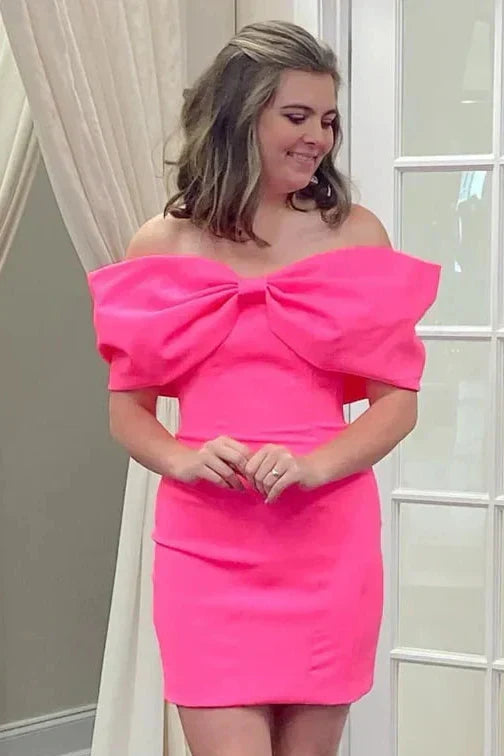 Off-Shoulder Sleeveless Empire Satin Fitted Homecoming Dress