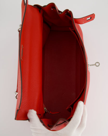 Hermès Kelly Retourne Bag 32cm in Geranium Togo Leather and Palladium Hardware