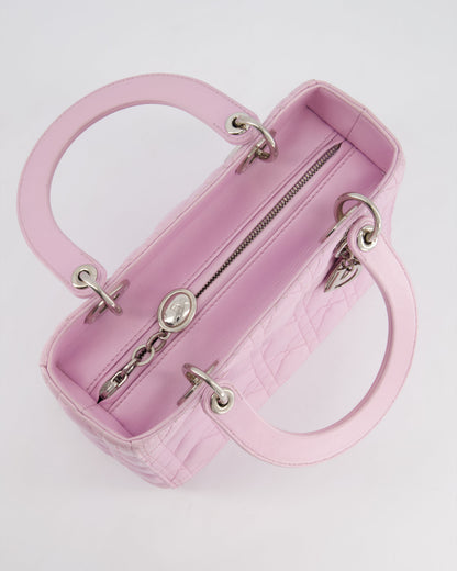 Christian Dior Lilac Medium Lady Dior Bag in Lambskin Leather with Silver Hardware RRP £5,300