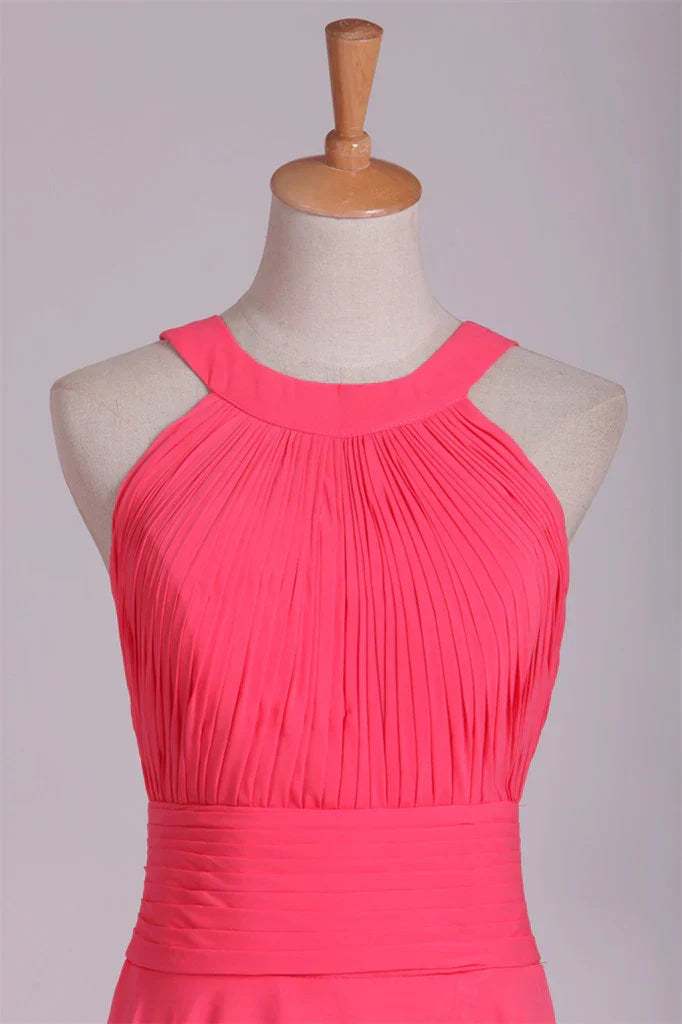 Round A-Line Empire Sleeveless Bridesmaid Dress