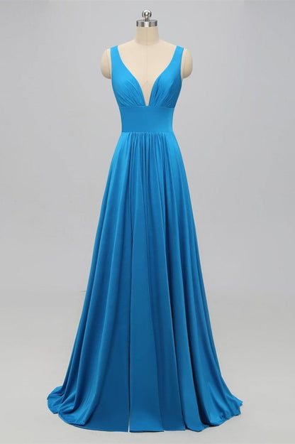 Gold Long Bridesmaid Dress with Slit