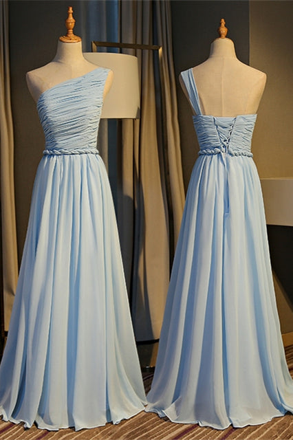 Light Sky Blue Chiffon Mismatched Bridesmaid Dresses