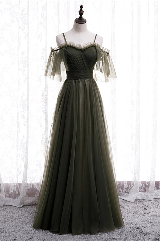 Sweetheart Off-Shoulder Tulle A-Line Empire Party Evening Dress