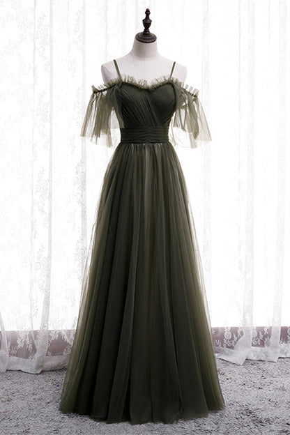 Sweetheart Off-Shoulder Tulle A-Line Empire Party Evening Dress