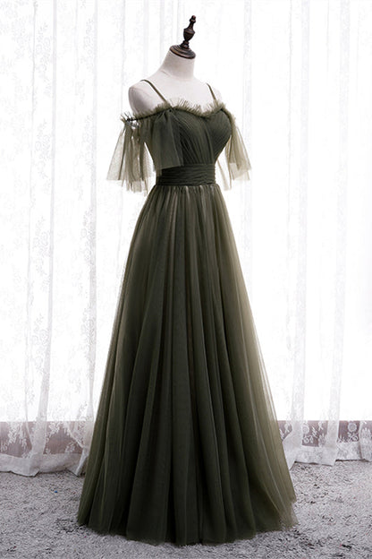 Sweetheart Off-Shoulder Tulle A-Line Empire Party Evening Dress
