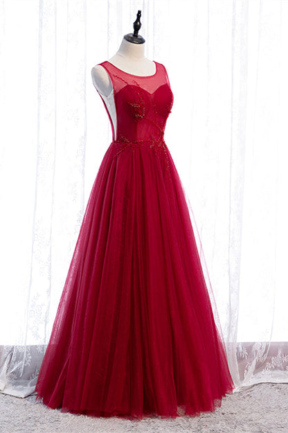 Round Sleeveless A-Line Empire Appliques Party Prom Dress
