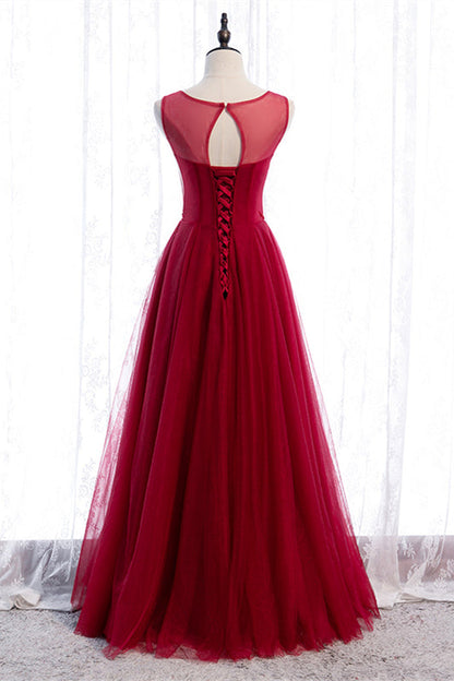 Round Sleeveless A-Line Empire Appliques Party Prom Dress
