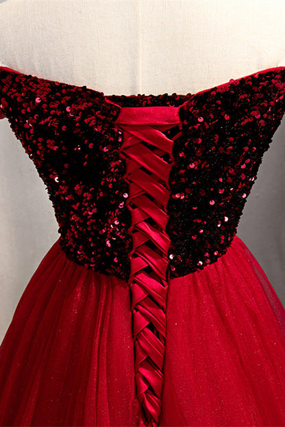 Off-Shoulder Empire A-Line Sweetheart Long Party Prom Dress