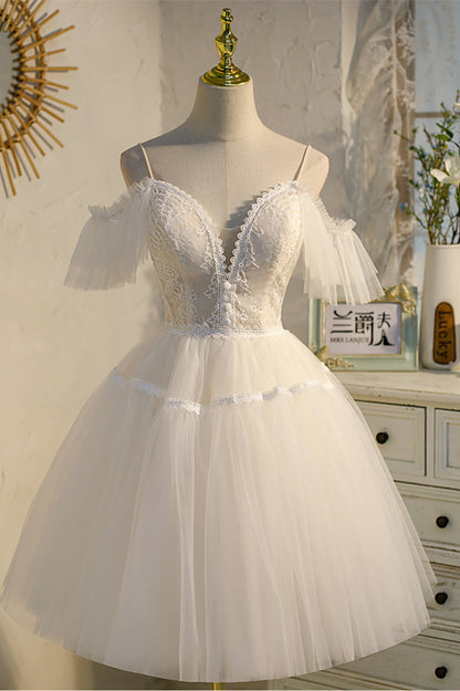Black 2 Styles Tulle Straps Plunging V Homecoming Dress