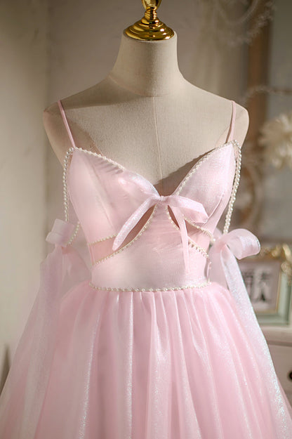 Black Beaded Cut-Out Bow Tie Straps Homecoming Dress
