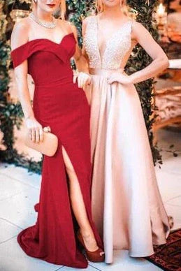 Sexy Off-Shoulder Sleeveless Bridesmaid Dress With Train