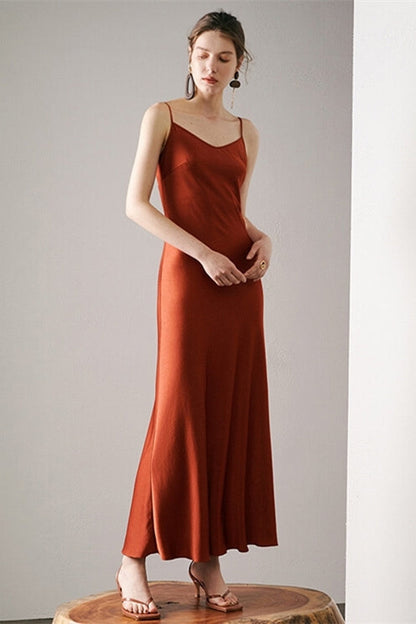 Straps Dark Green Tea Length Dress
