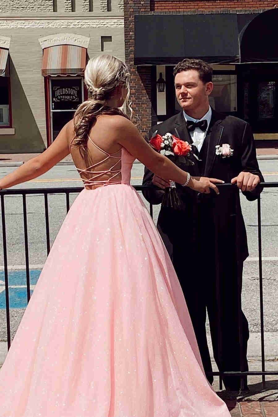 Sweetheart Sleeveless Lace Up A-Line Party Prom Dress