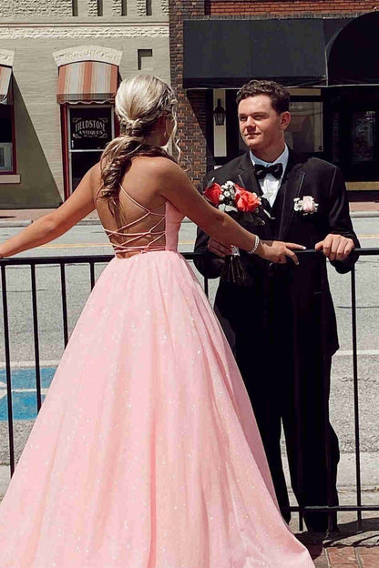 Sweetheart Sleeveless Lace Up A-Line Party Prom Dress