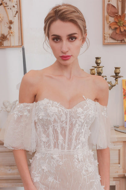 Luxury Off the Shoulder Mermaid Wedding Dress