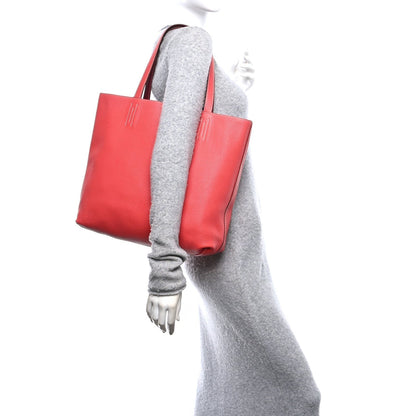Taurillon Clemence Double Sens 36 Reversible Tote Rubis Bougainvillea