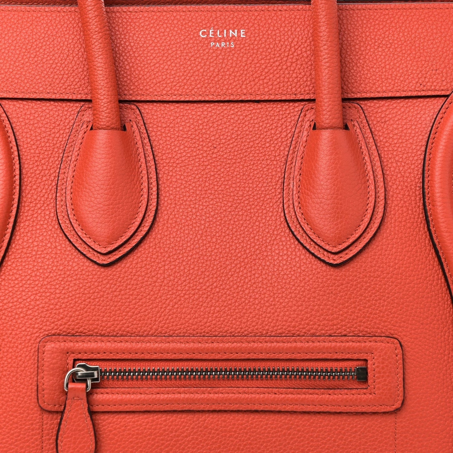 Drummed Calfskin Mini Luggage Vermillion