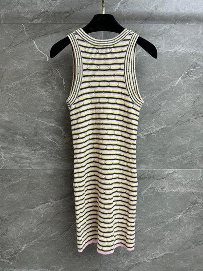 CC 2025 Dress Pink Yellow mix Black Tencel