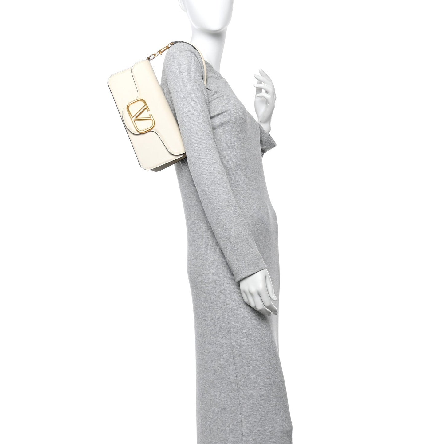 Calfskin Vlogo Loco Shoulder Bag Light Ivory