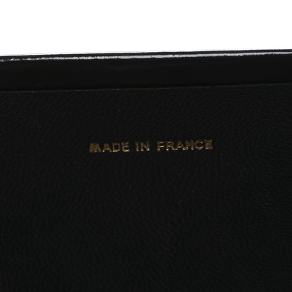 Lambskin Chevron Quilted Small Single Flap Black