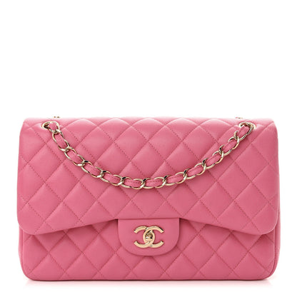 Caviar Quilted Jumbo Double Flap Pink