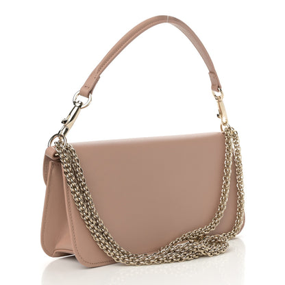 Calfskin Enamel Vlogo Loco Shoulder Bag Rose Cannelle