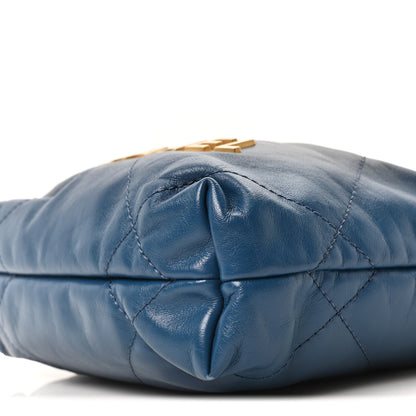 Shaded Calfskin Quilted Mini Chanel 22 Blue Dark Blue