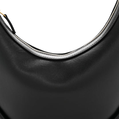Smooth Calfskin Hula Hoop Shoulder Bag Black