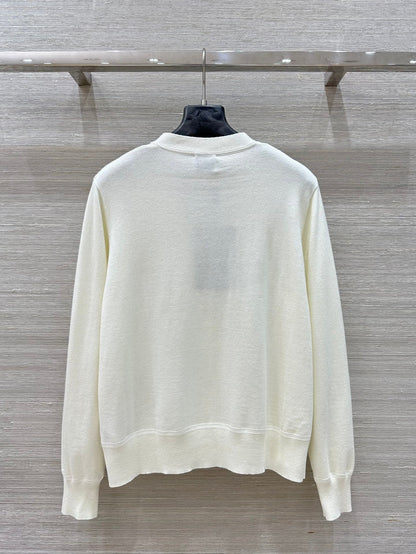 Bur 25 Cardigan Black And White Cashmere