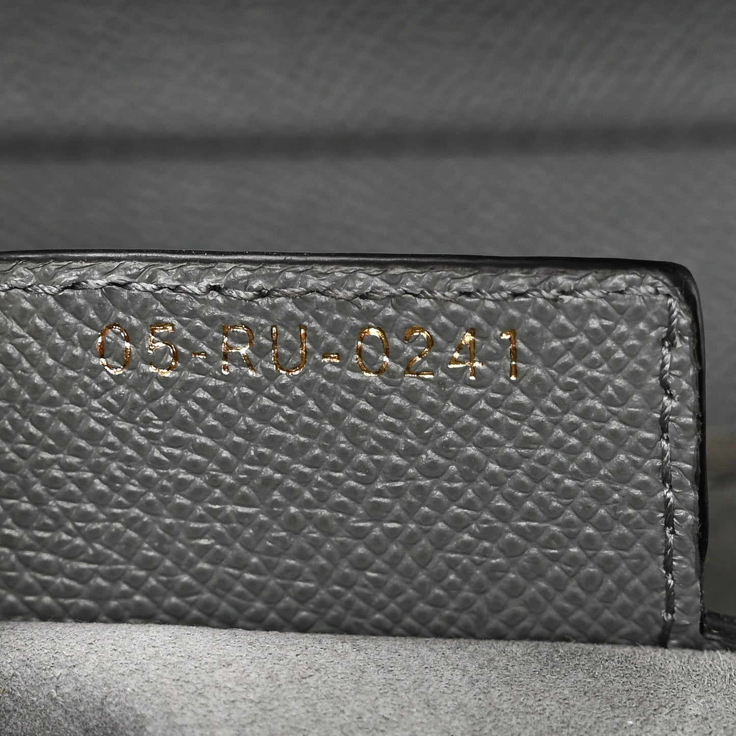 Grained Calfskin Saddle Bag Grey Stone